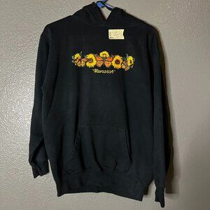 Black Monarch Butterfly Sunflower Hoodie Graphic Sweatshirt XL